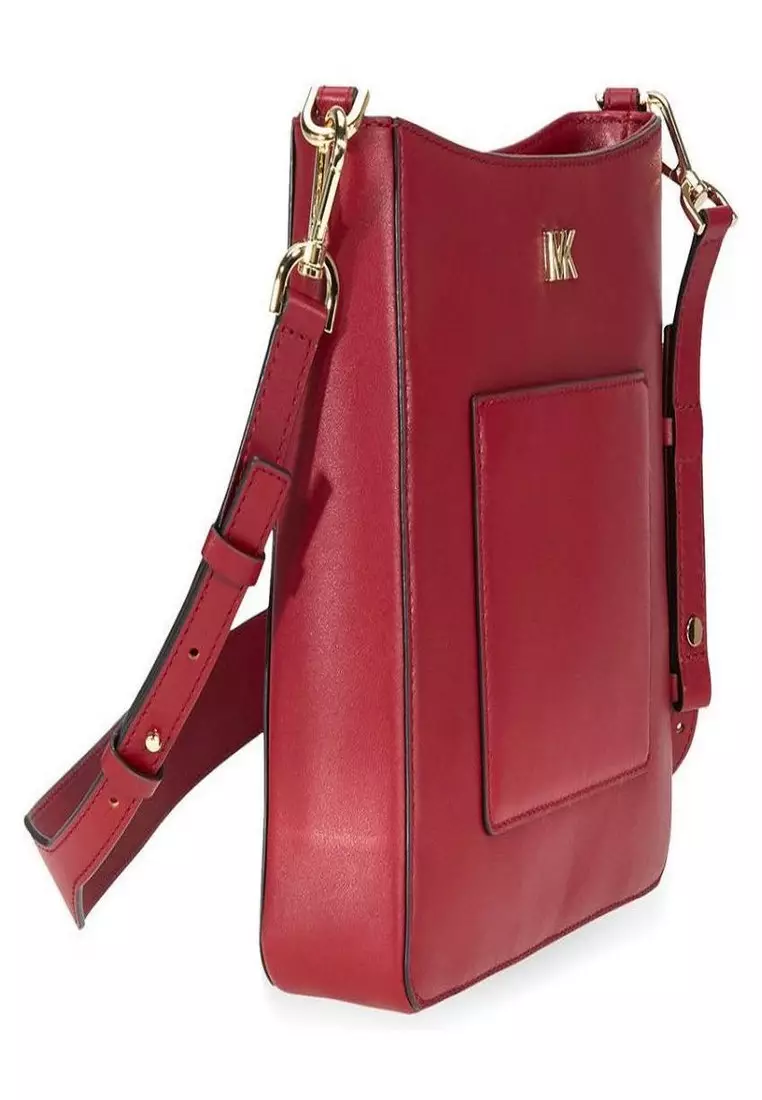 Buy MICHAEL KORS Michael Kors Gloria Leather Messenger Bag Red