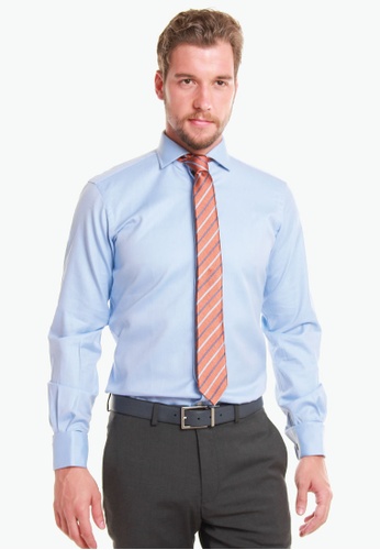 Buy T M Lewin T M Lewin Blue Twill Cutaway Collar Slim Fit Shirt 2020 Online Zalora Singapore
