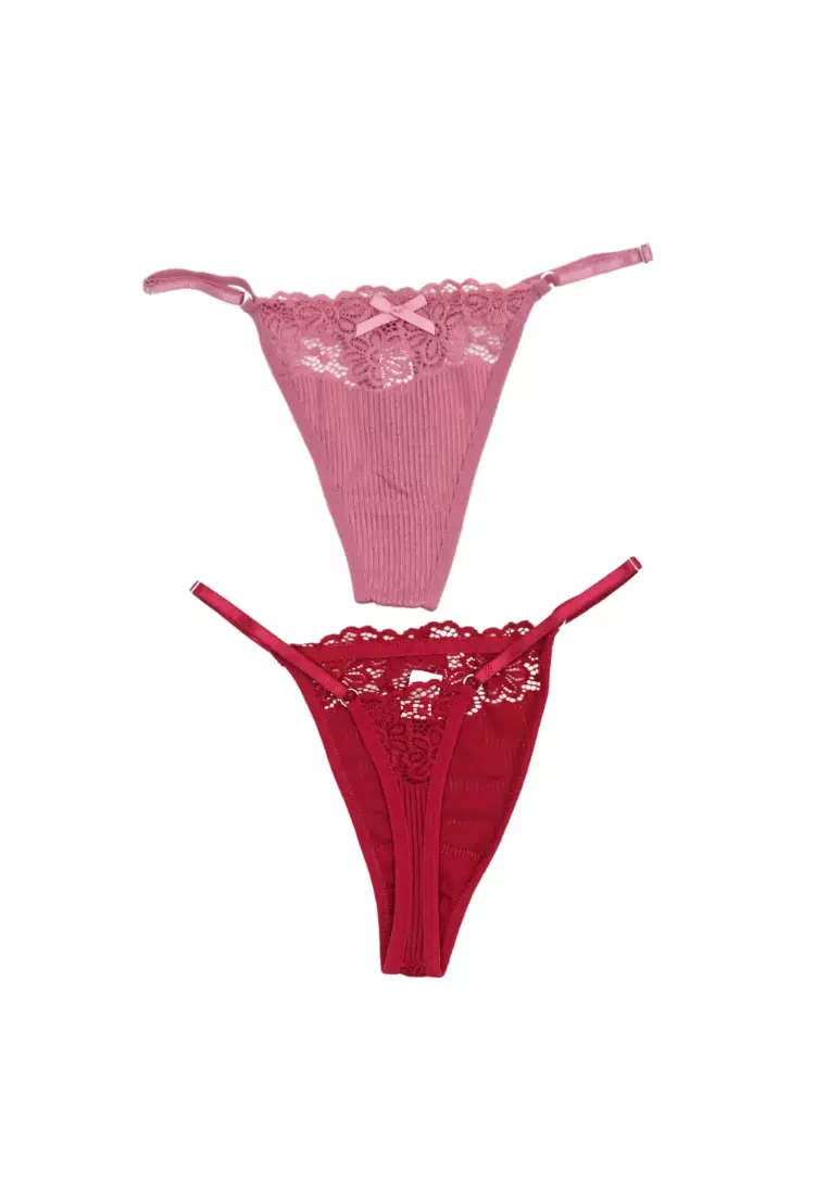 6 Pack Giselle Sexy Lace G String Thong Panties Bundle B