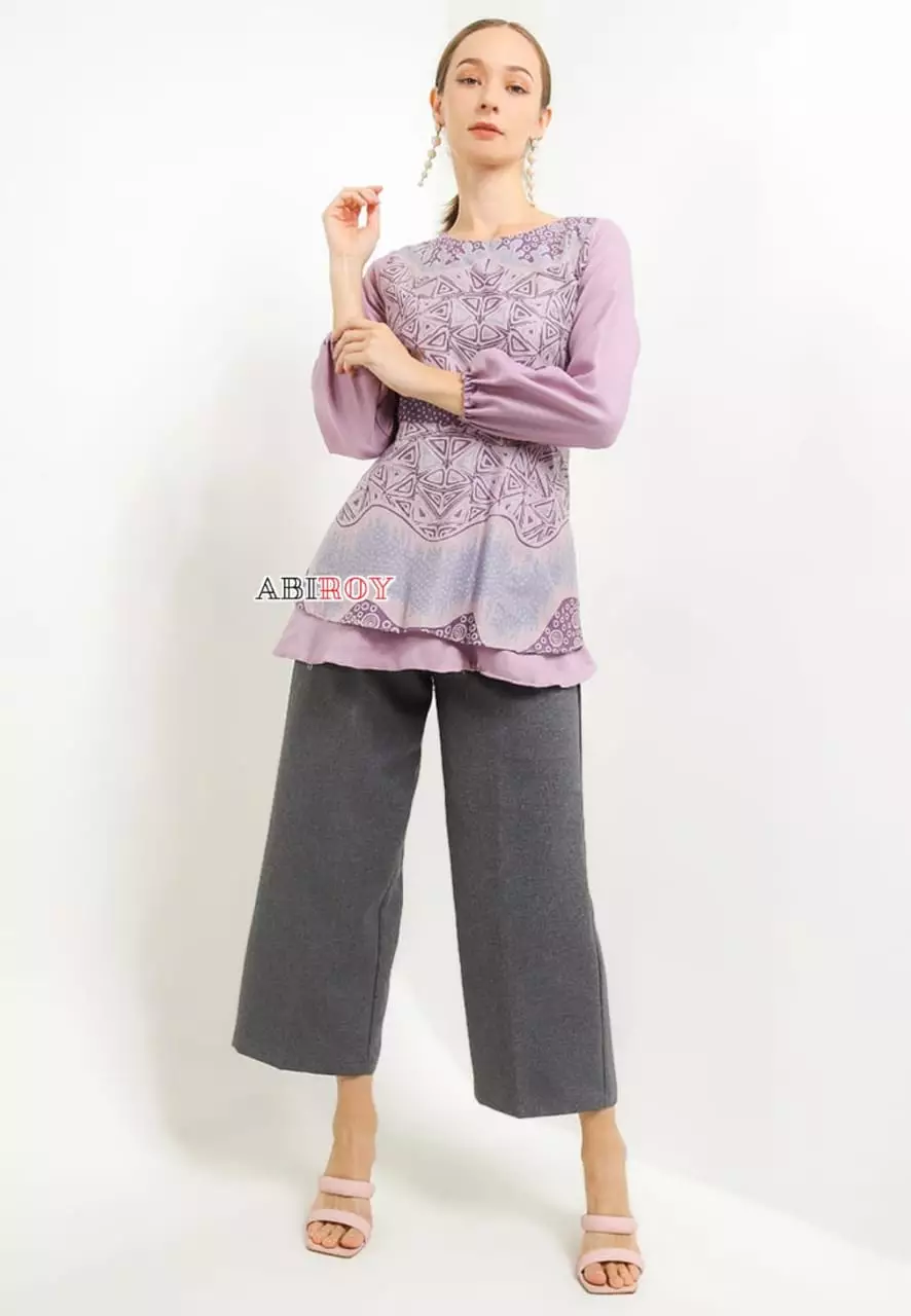 Blouse Bati Pungkas Ungu Premium Slimfit Elegant NLN