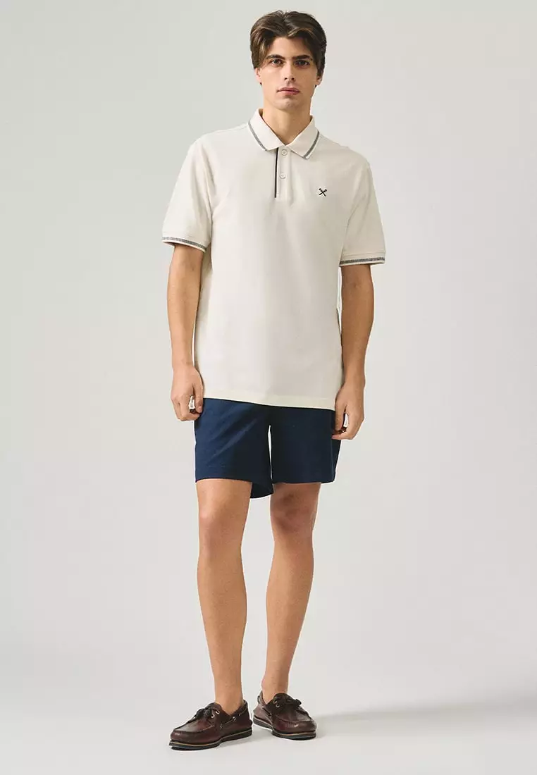 Regular Fit Polo Shirt With Contrast Chest Embroidery In Pique