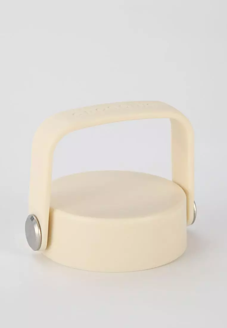 Crossing Urban Ceramic S/S Insulated Flat Cap Bottle With Handle 600ml - Cotton (White)