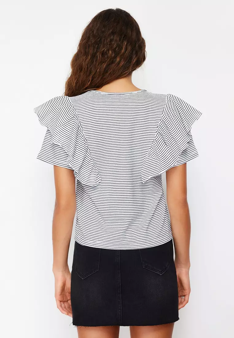 Stripe Ruffle Top