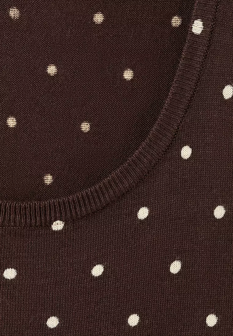 Polka-Dot Knitted Top
