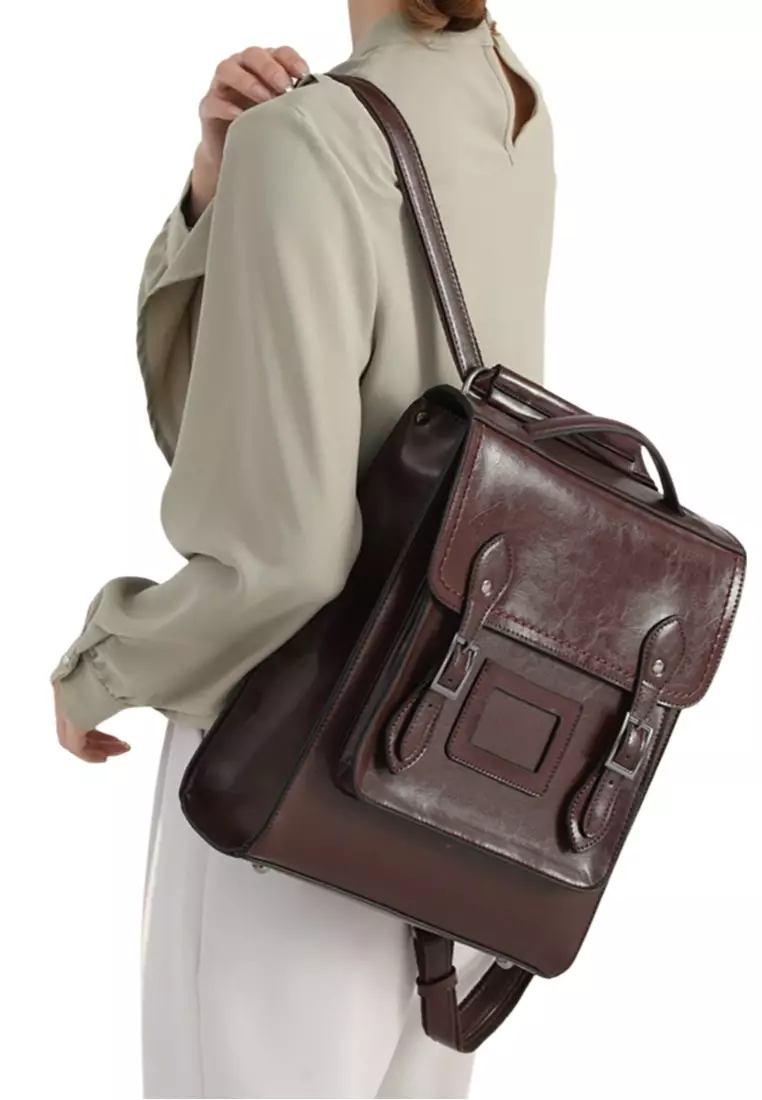 Women's Retro Cowhide Leather Shoulder Bags Backpacks