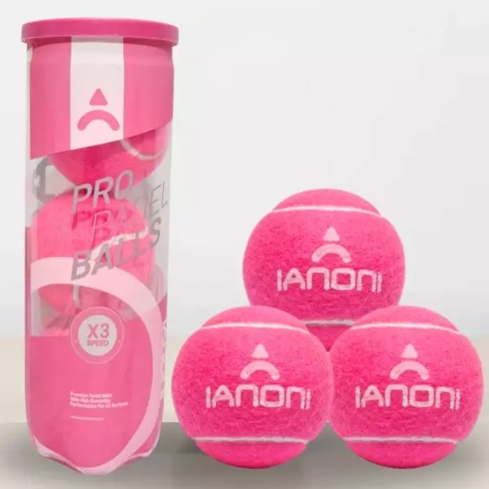 Bola Padel Premium IANONI Pro Balls Pink isi 3