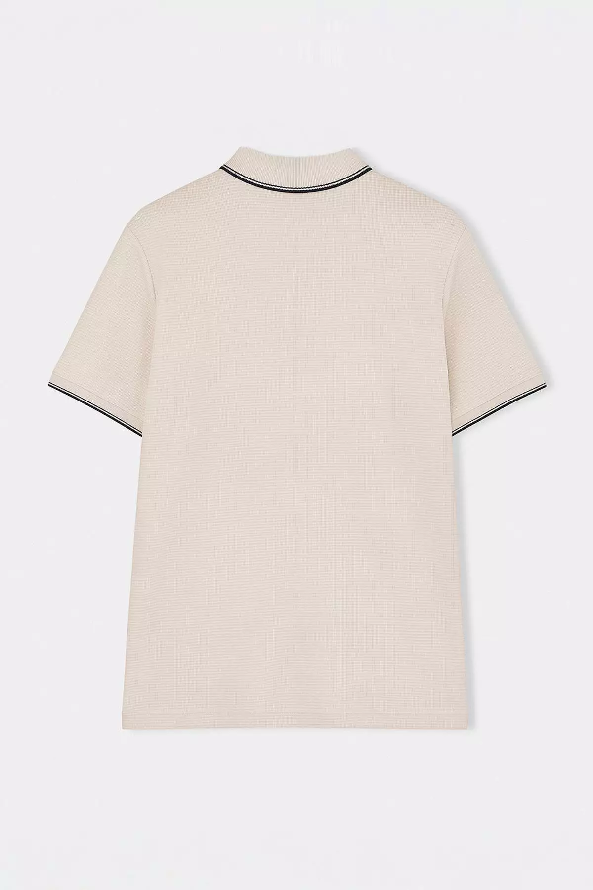 Beige Regular Polo Neck Textured Polo Neck T-Shirt Tmnss26Po00021