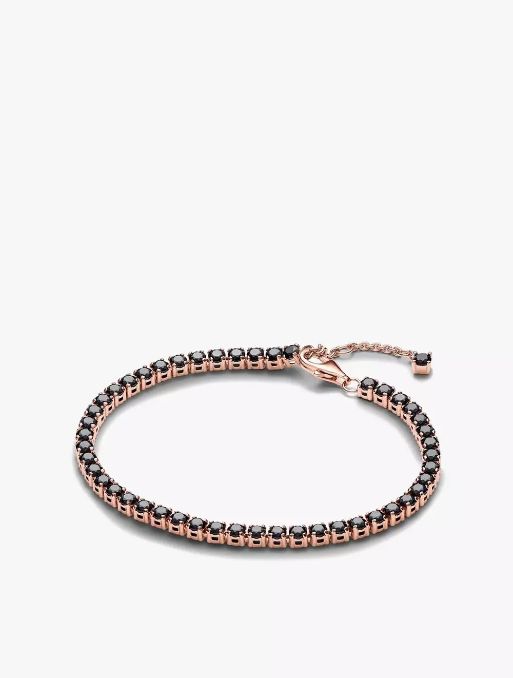 14k Rose gold-plated bracelet with black crystal