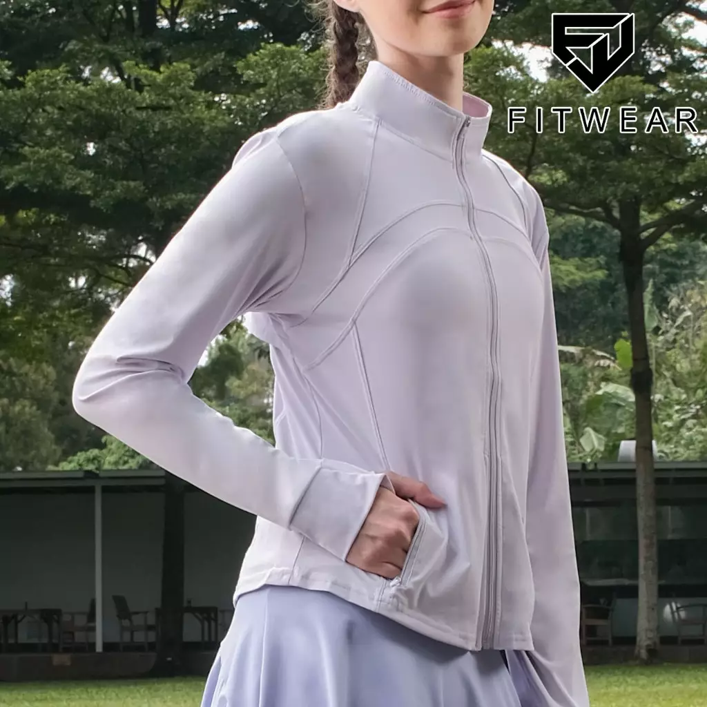 Fitwear Jaket / Jacket Olahraga Wanita YUHA HIGHNECK BACKMESH - PASTEL LILAC