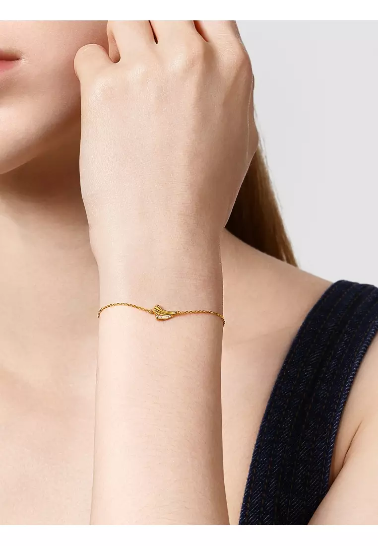 999 Gold Diamond Bracelet for Women 18cm 94461B