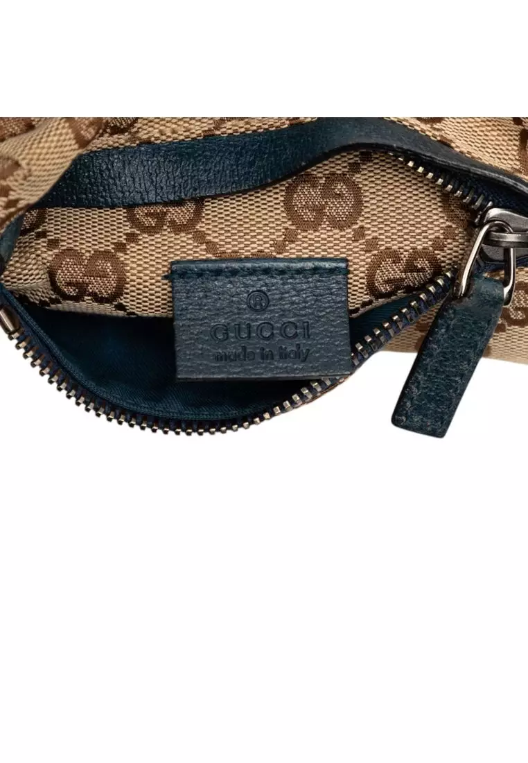 Pre-Loved Gucci Gg Canvas Web Double Pocket Belt Bag