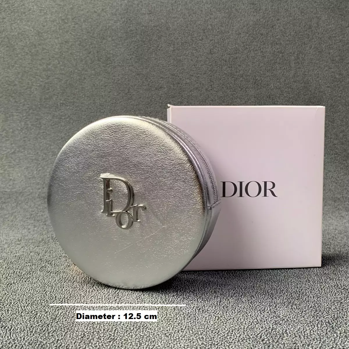 DIOR Silver Round Vanity Pouch