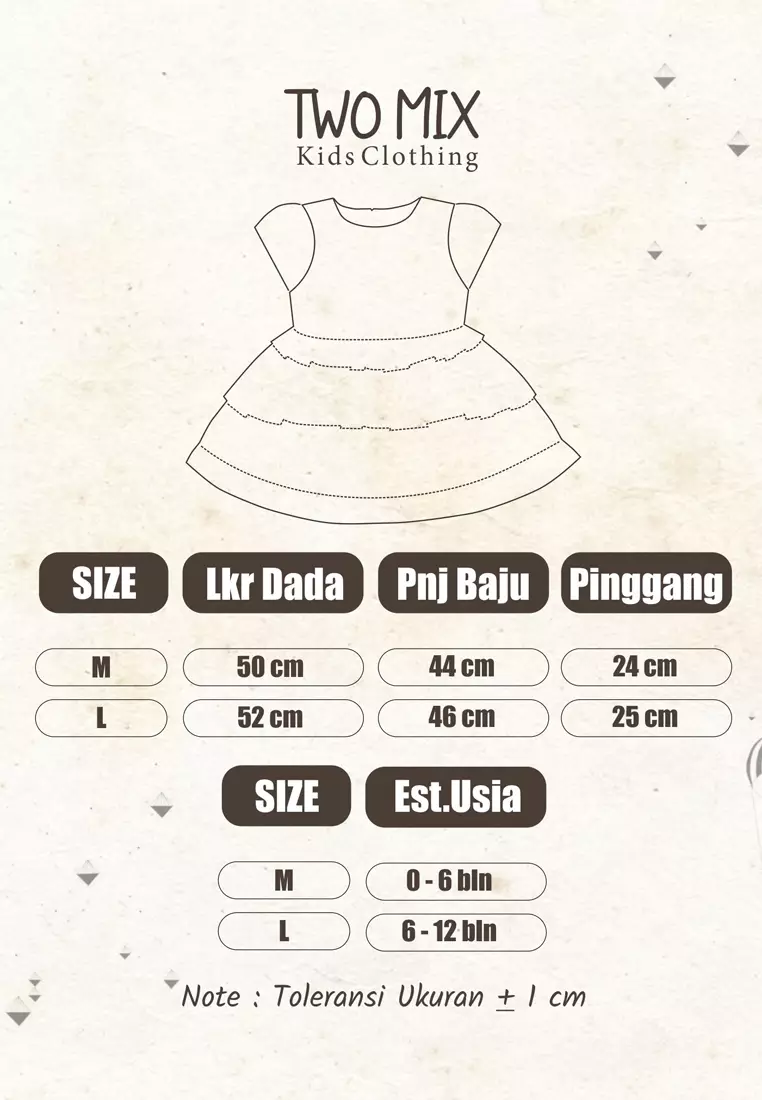 Two Mix - Dress Bayi Perempuan Santai 0-12 Bulan 4344