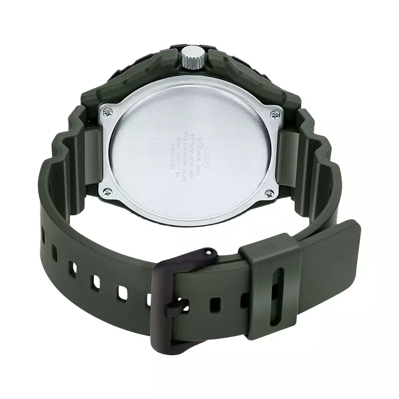 Jam Tangan Pria Casio General MRW-210H-3AVDF Black Dial Army Green Resin Strap