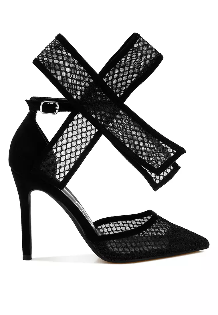 Discount on London Rag  shoes - SKU: Big Bow Detail Stiletto Sandals in Black