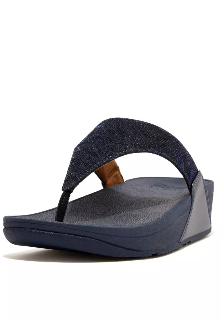 FitFlop LULU Women's Glitz Toe-Post Sandals - Midnight Navy (ET8-399)