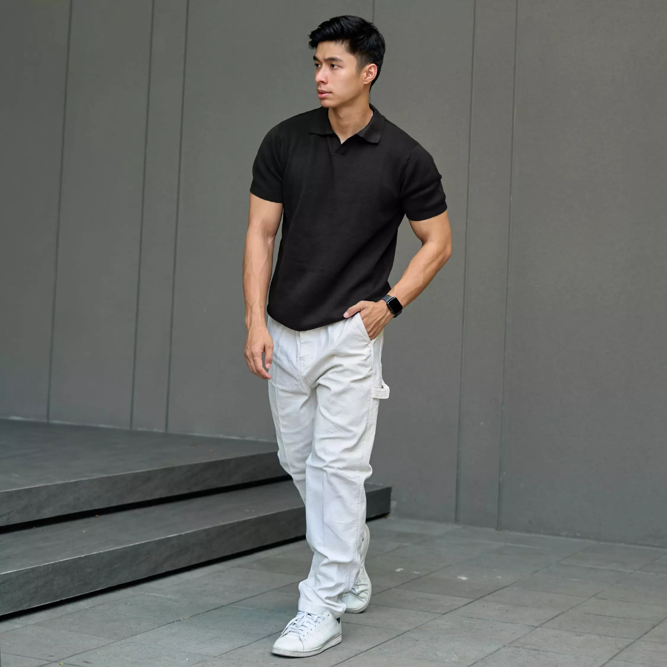 Kale Ronald Black/ Polo Shirt rajut premium berbahan dasar cotton wool