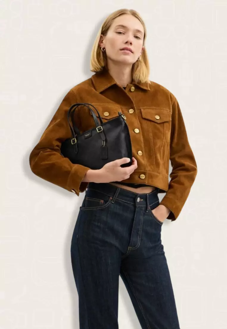 Coach Taxi Tote Bag 21 In Signature Canvas Black