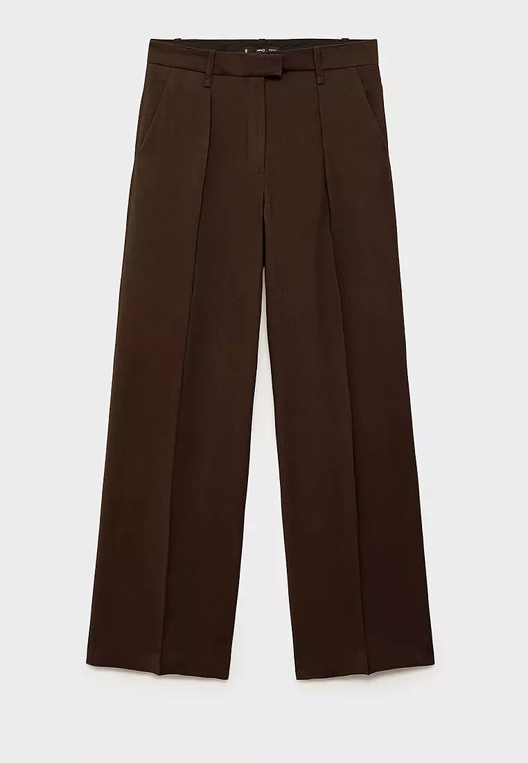 Wide Leg Pleated Trousers