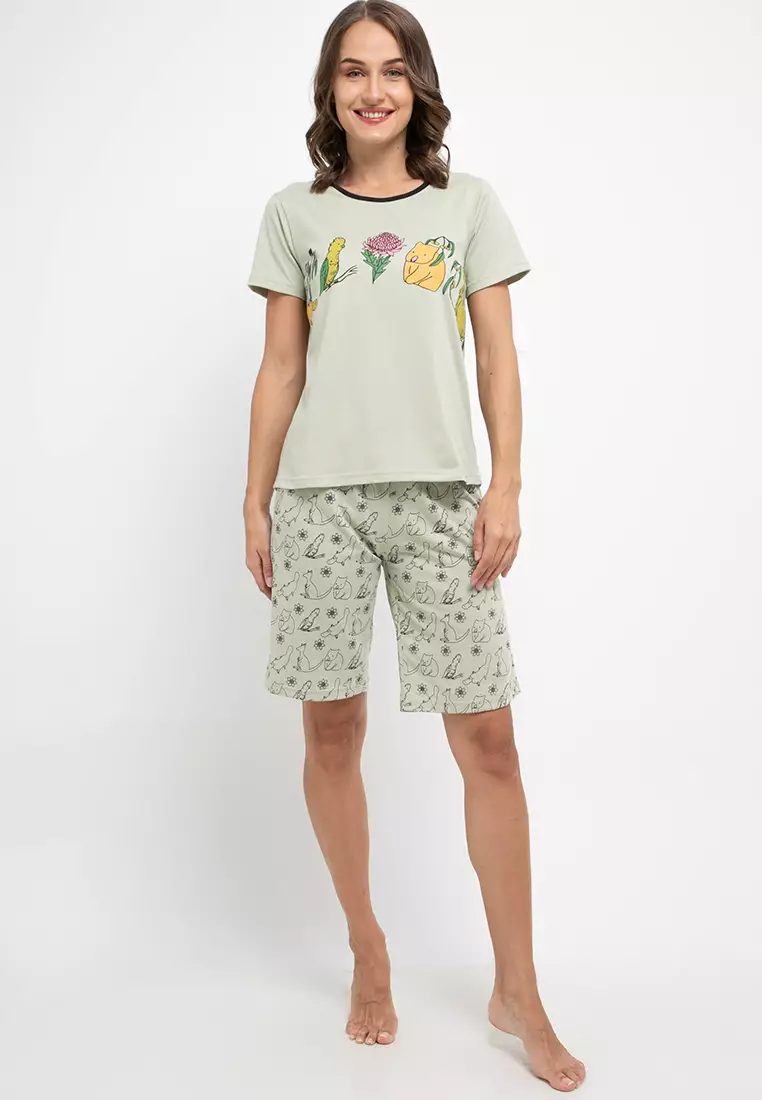 Pyjama Pijama Short Sleeve Short Pants Sleepwear