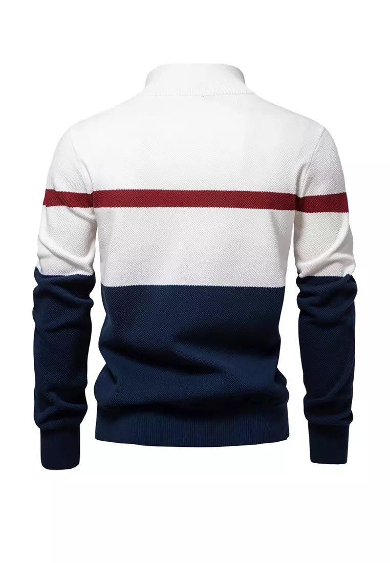 Contrast Stand Collar Knitwear AX-SW135