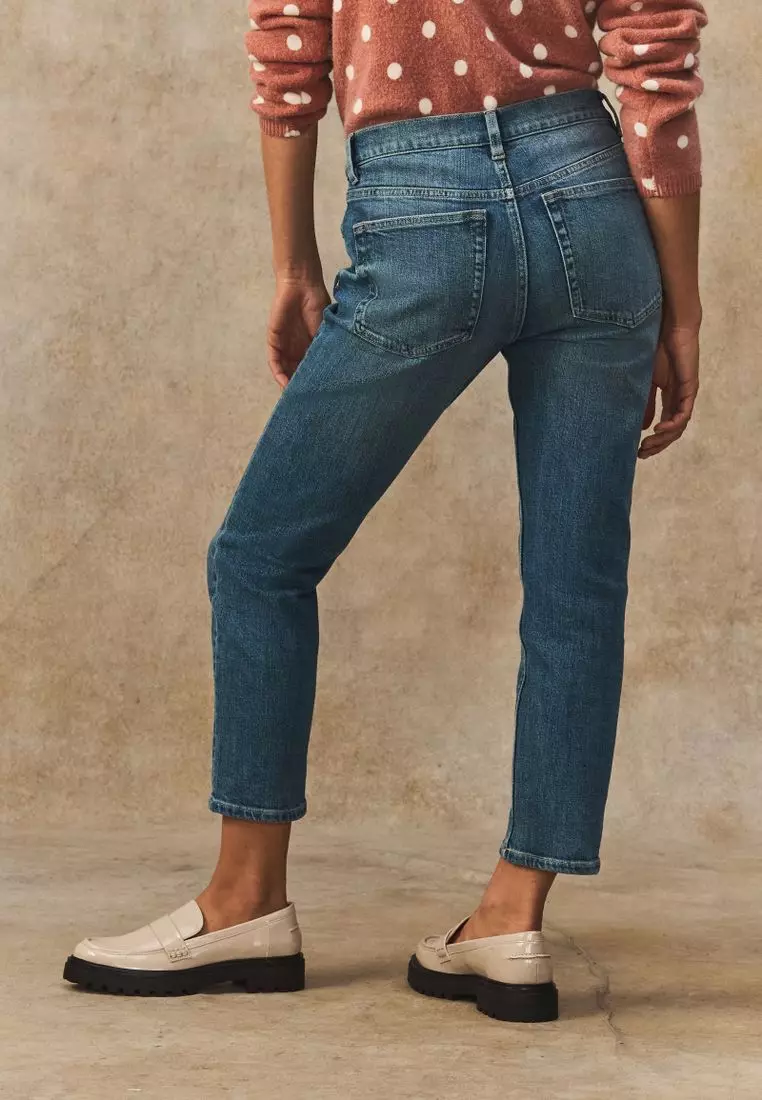 Cropped Denim Capri Shorts
