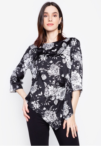Shop Gene M Gozum Ashley Drape Front Blouse Online On Zalora Philippines