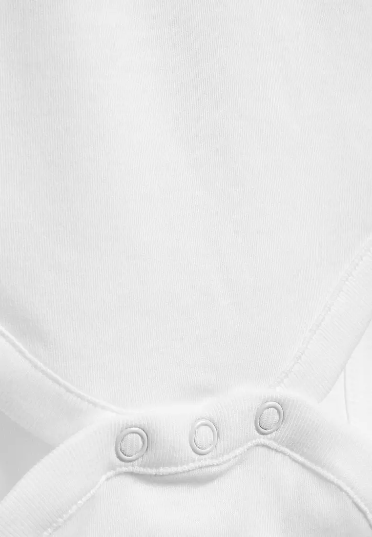 White 5 Pack Essential Baby Long Sleeve Bodysuits