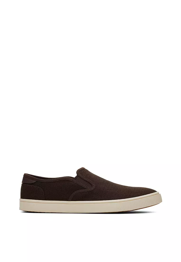 Discount on Toms  shoes - SKU: Sneakers Baja Men - Dark Brown Heritage Canvas