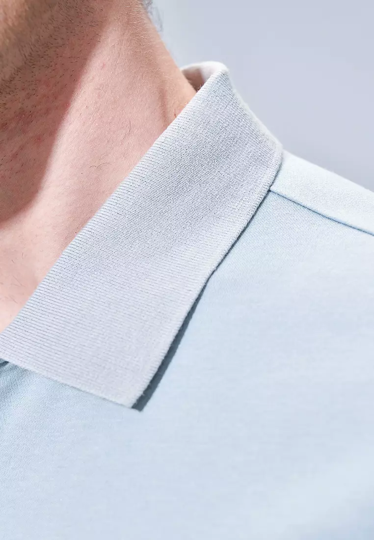 Clearly Aqua Styled Pocket Polo Shirt