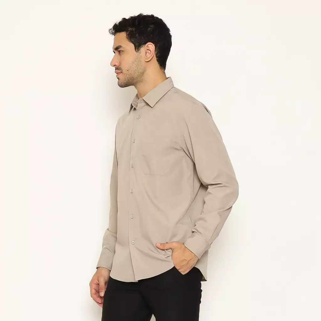 AMK Kemeja Basic Pria Lengan Panjang SHS GINJIRO L/S Grey