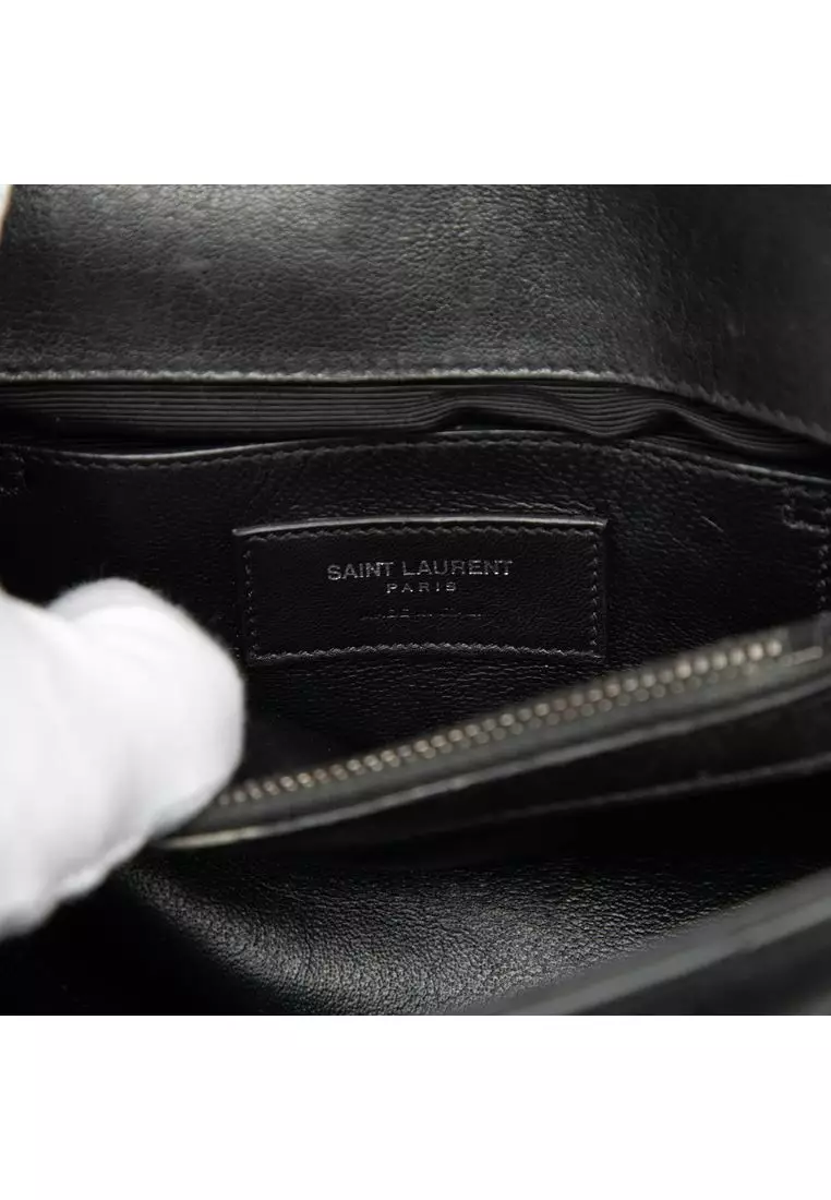 Pre-Loved Saint Laurent Medium Chevron Sheepskin Monogram College Satchel