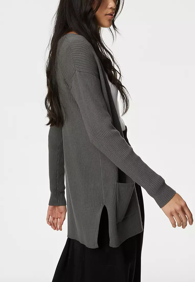 Ribbed Edge to Edge Longline Cardigan