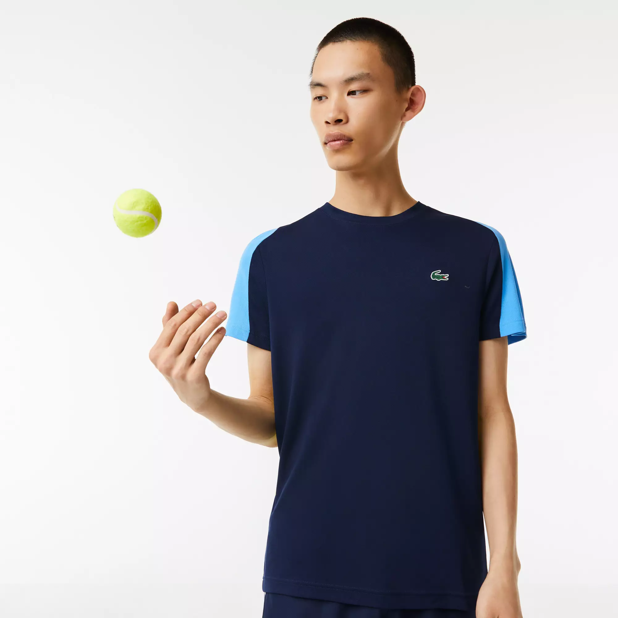 Jual Lacoste Men's Lacoste SPORT Crocodile Print Tennis TShirt Blue