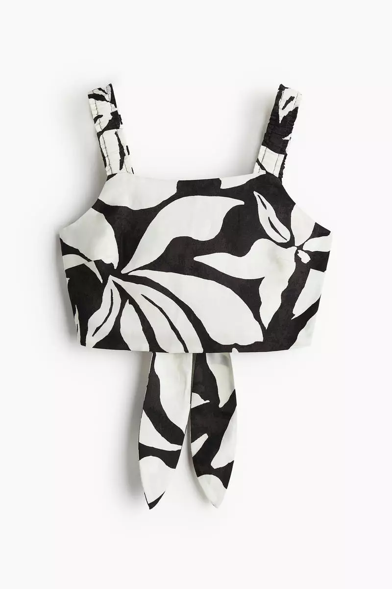 Buy H&M Linenblend tieback top 2024 Online ZALORA Philippines