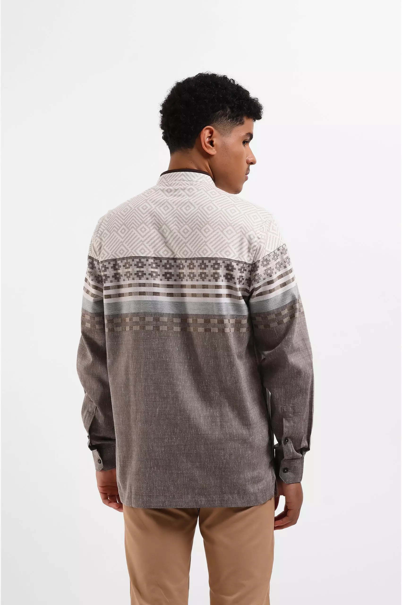 MANZONE Kemeja Koko Lengan Panjang MARKUM - BROWN