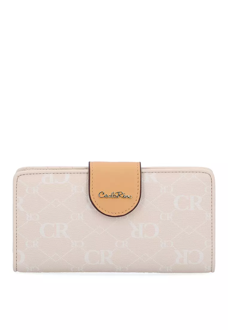 CR Monogram in Cream Fold Wallet - Beige