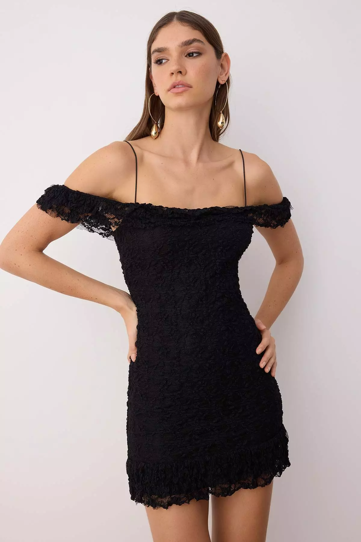 Black Bodycon Lace Mini Elegant Dress