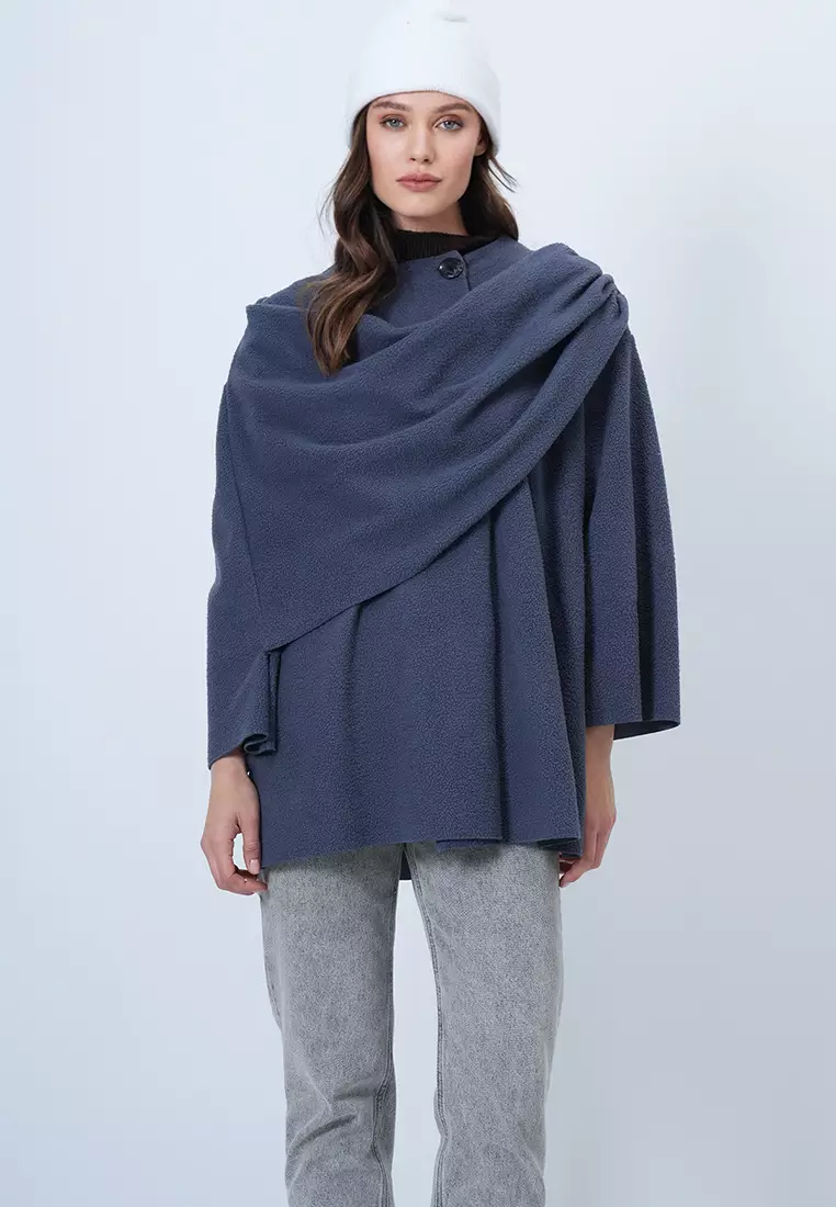 Shawl Detailed Fleece Jacket