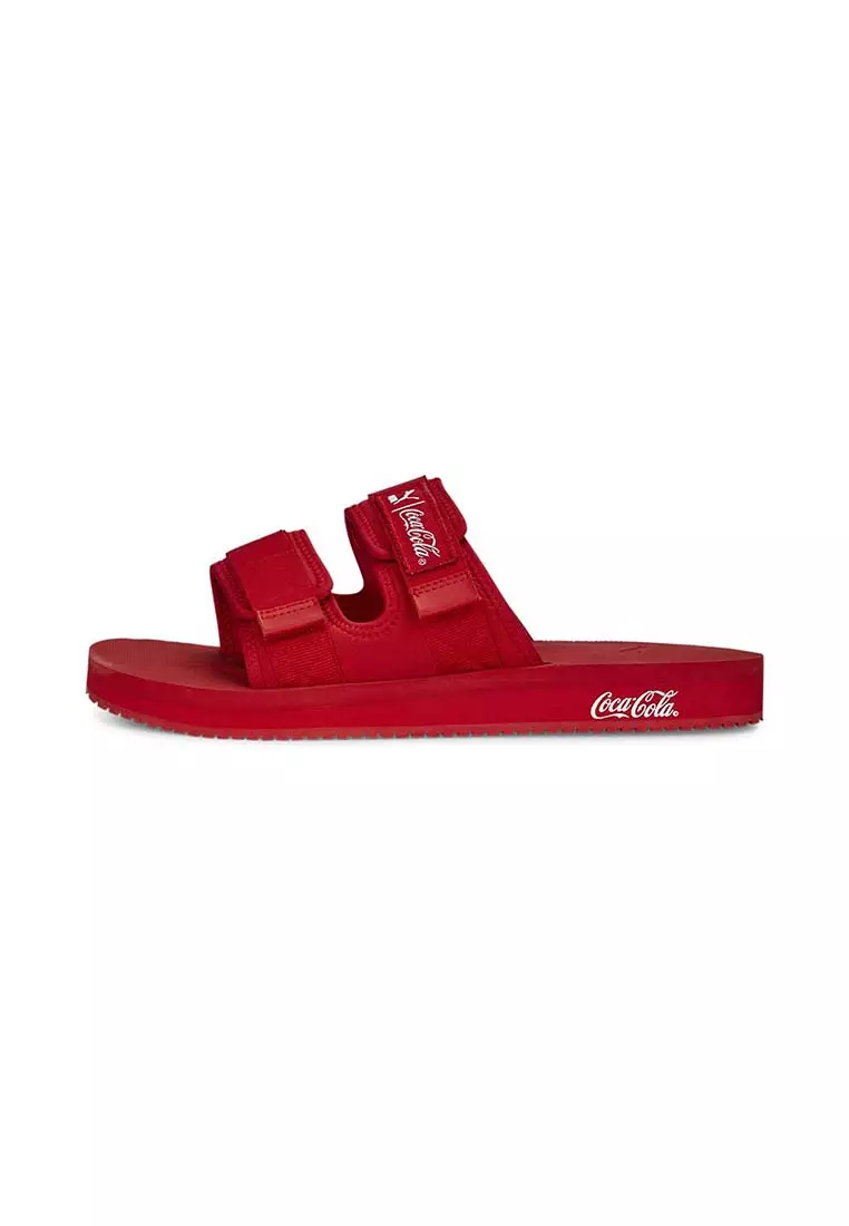 Red online puma sandals
