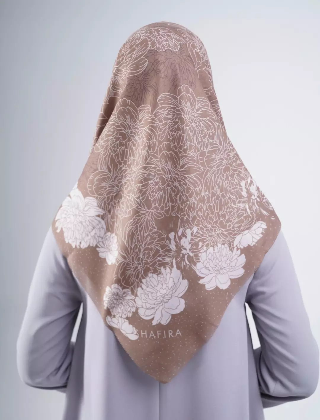 Cezia Printed Scarf Coffee Latte | Hijab Kerudung Segi Empat Motif