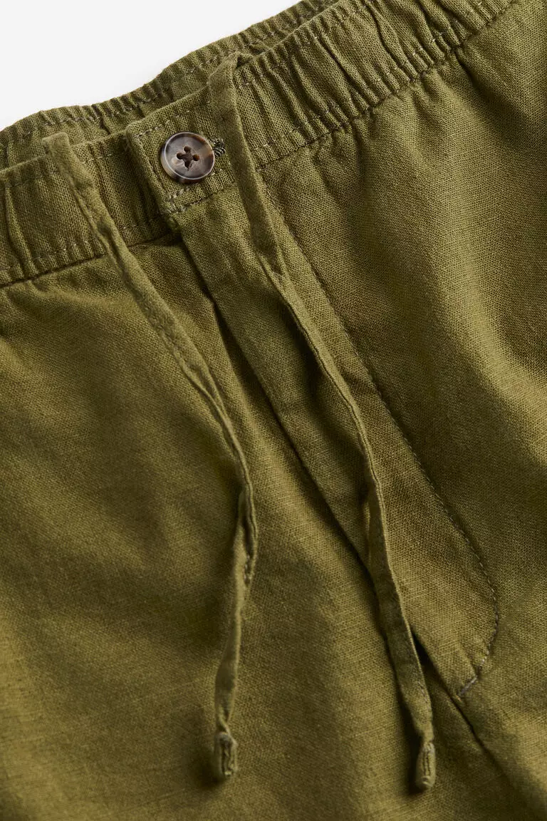 Regular Fit Linen-blend shorts