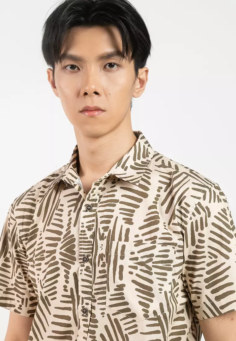 Artistic Brush Print Short Sleeve Shirts