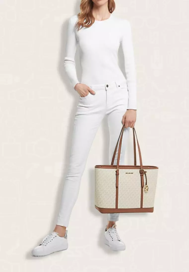 Jet set logo jacquard tote 2025 bag
