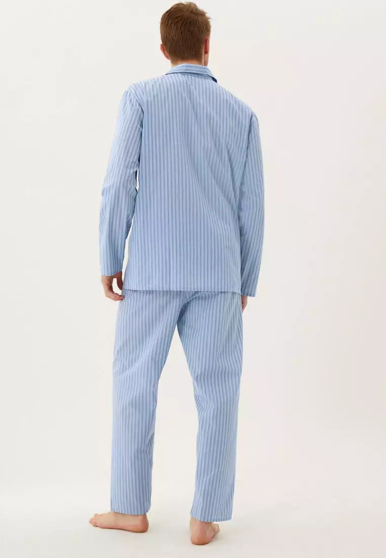Buy MARKS & SPENCER M&S COLLECTION Cotton Blend Bengal Stripe Pyjama ...