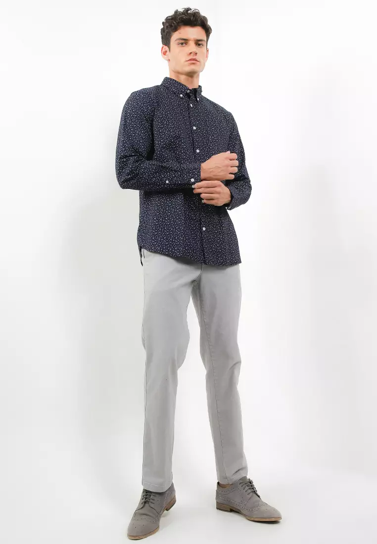 Easy Iron Pure Cotton Print Oxford Shirt