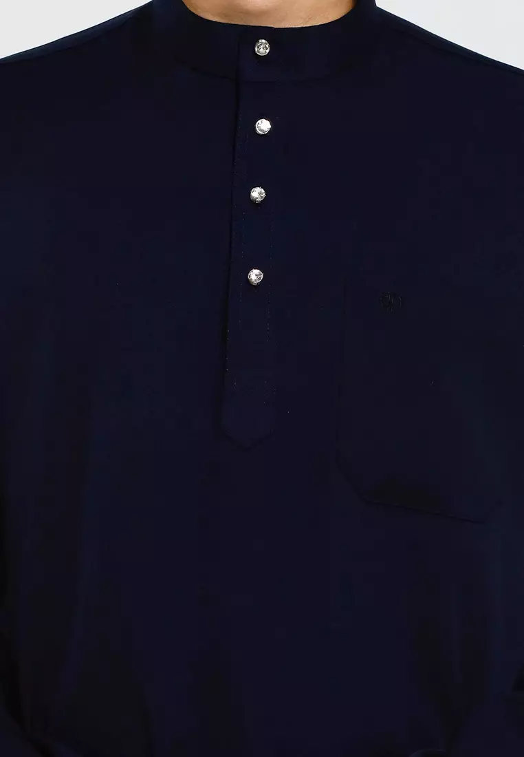 Alain Delon Baju Melayu Regular Fit Sedondon anak Budak  - 19025001-39Navy