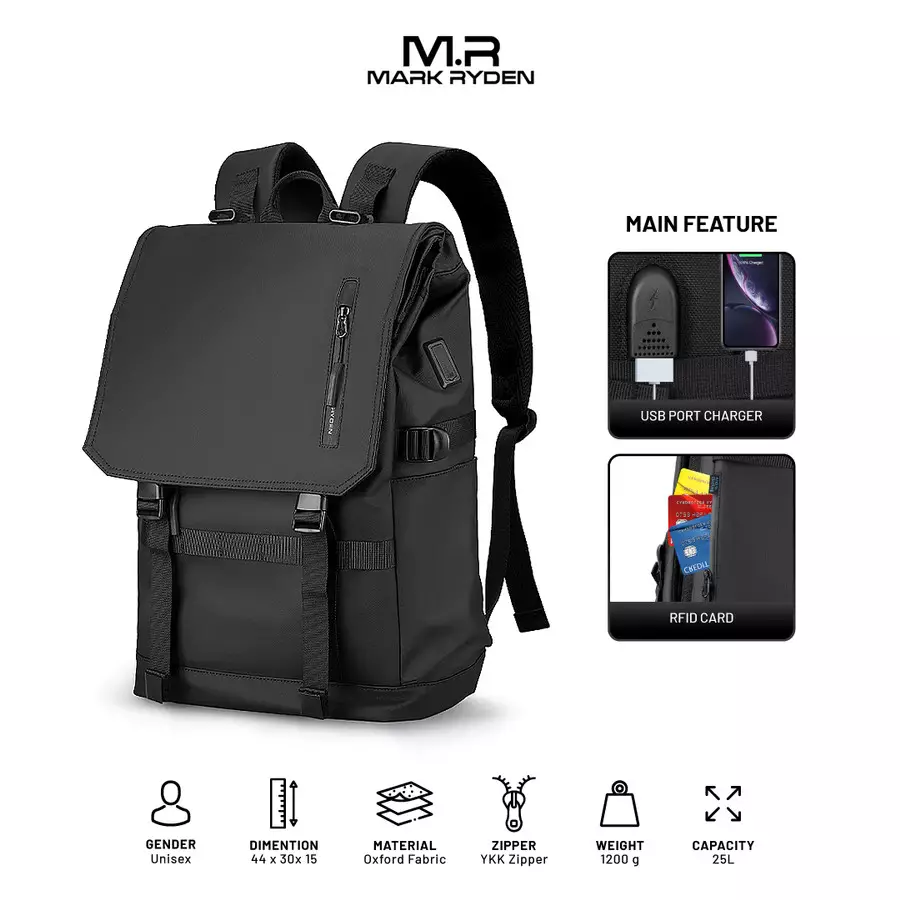 Jual Mark Ryden Mark Ryden MR5748SJ Backpack Bag USB - Tas Ransel ...