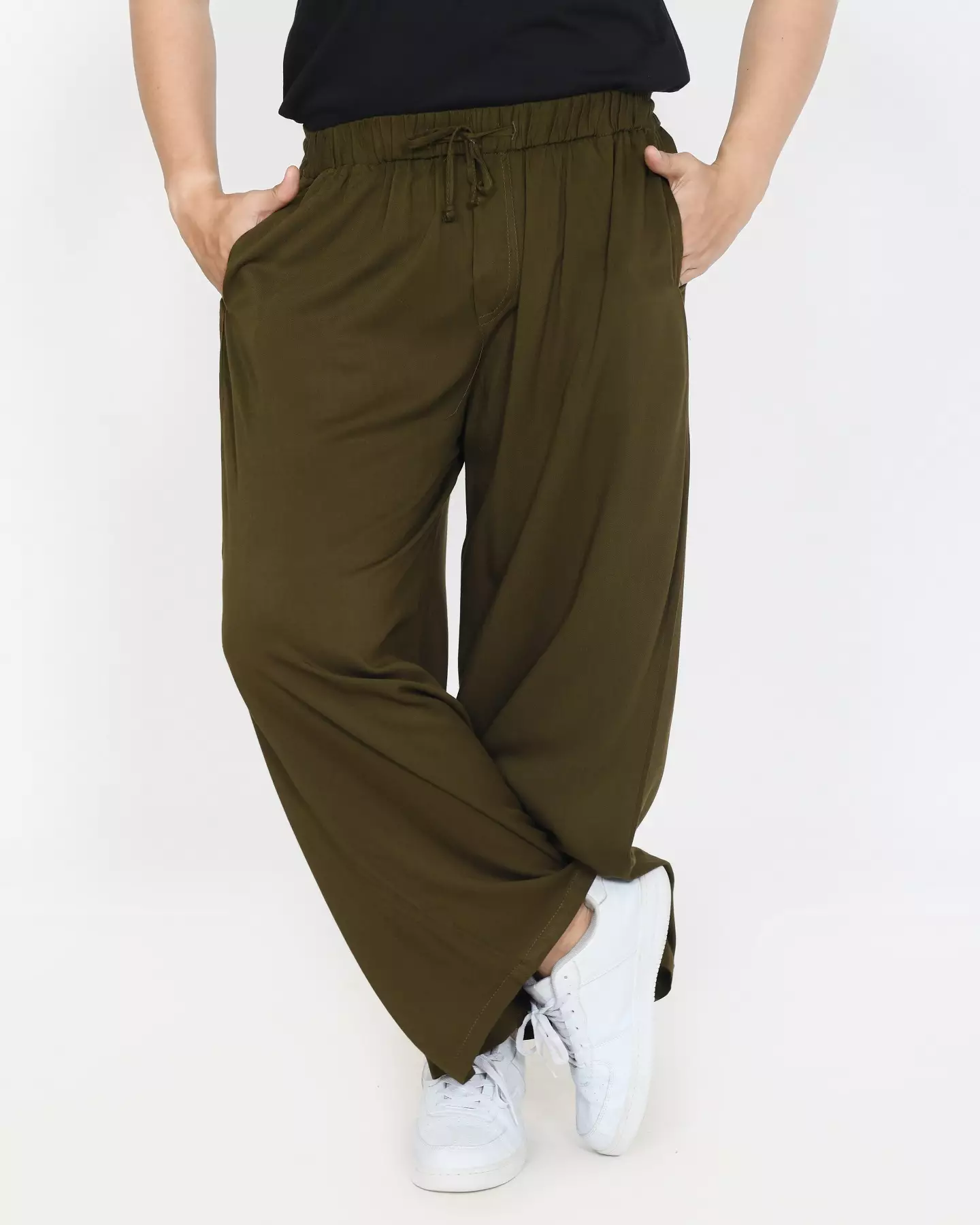 Dio Cotton Wide Legged Pants [ARMY] Size L-XXL