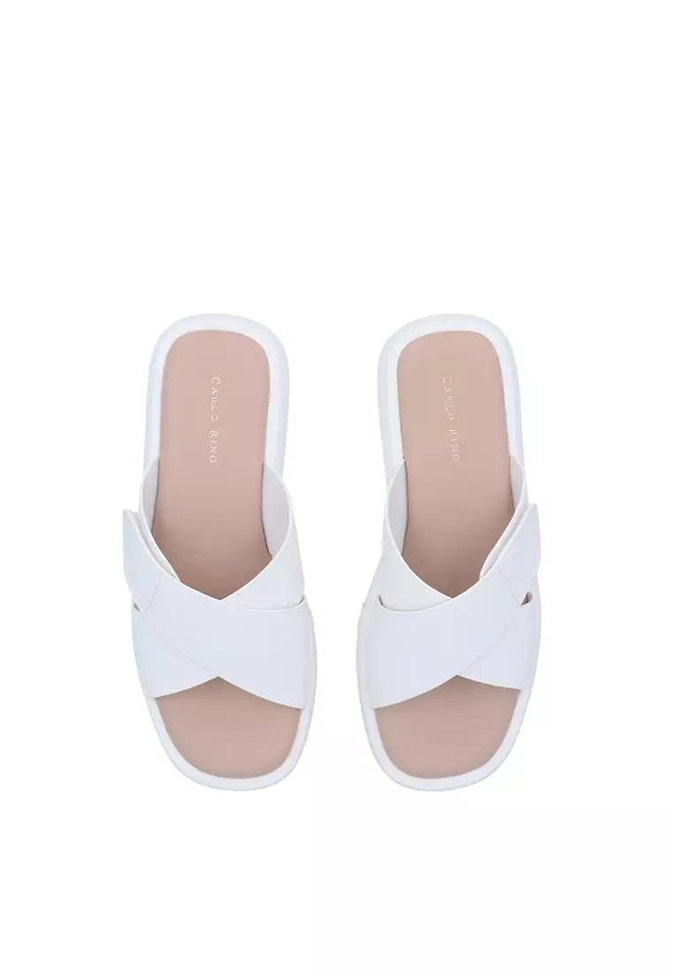 White Luna Comfort Flats